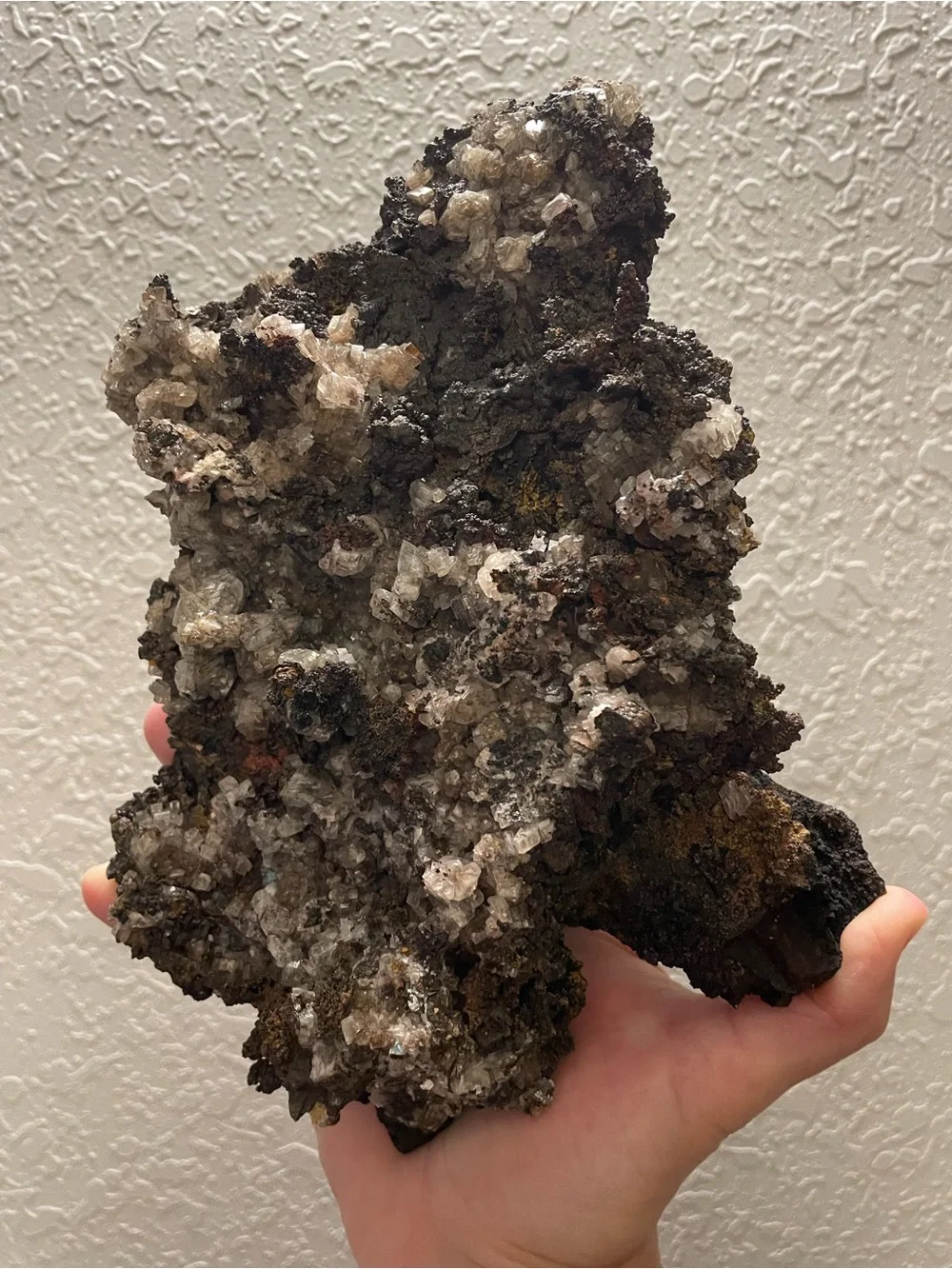 Massive crystal cluster. Goethite from Mexico. Comes with a stand.